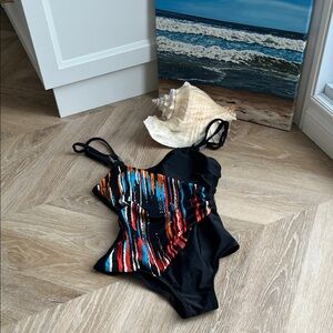 Colorful Striped Swimsuit